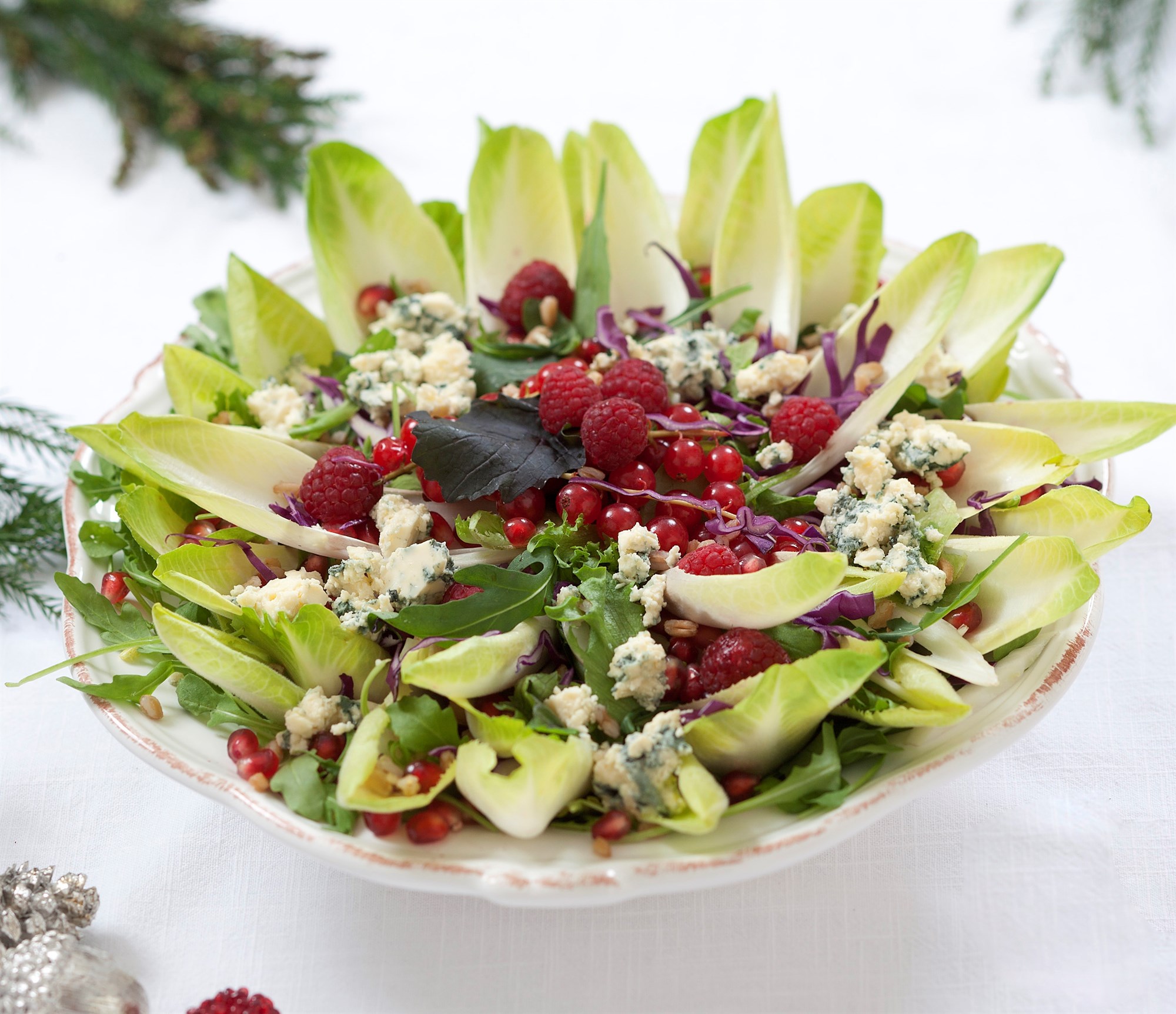 Salat með fennel, rauðkáli, villihrísgrjónum og gráðaosti