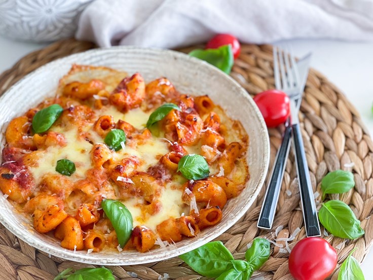 Þriðjudagur – Bakað tómatpasta með mozzarellakúlum