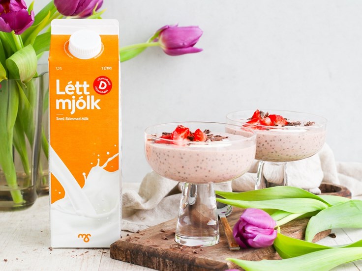 Fimmtudagur – Chia grautur með jarðarberjum