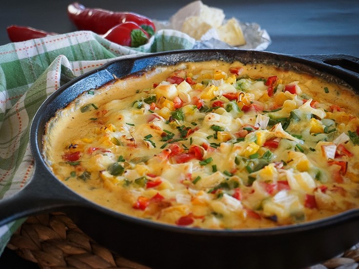 Mánudagur - Gratineraður fiskréttur með papriku og camembert