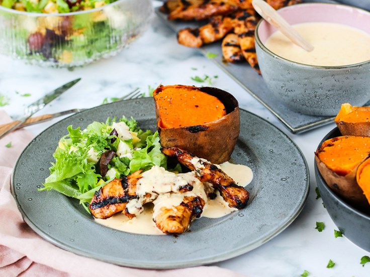 Miðvikudagur - Grillaðar kjúklingalundir með mexíkósósu