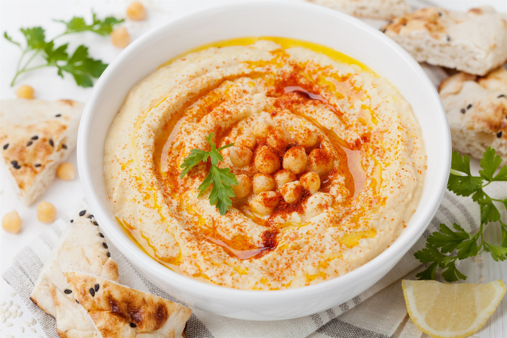 Hummus sósa með grískri jógúrt