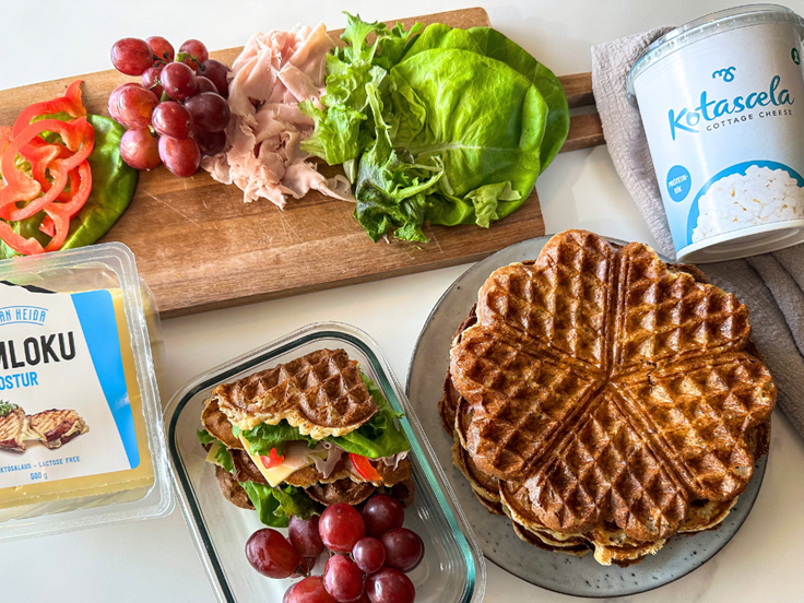 Miðvikudagur – Próteinríkar kotasæluvöfflur