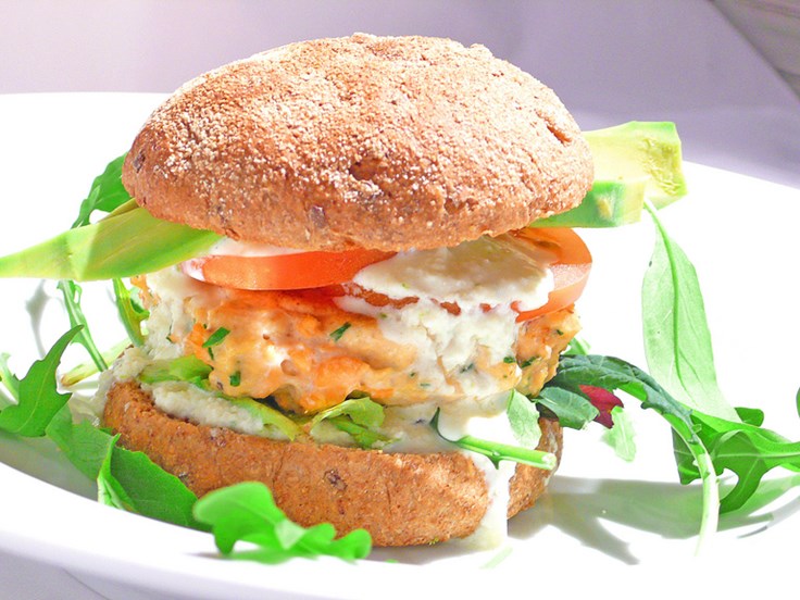 Föstudagur - Laxaborgari með wasabi eplasósu