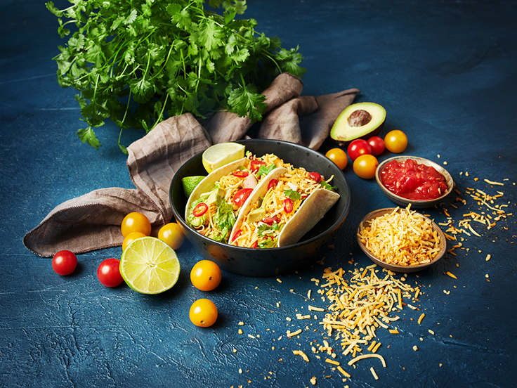 Miðvikudagur - Tacos með kjúklingi og mexíkóskri ostablöndu