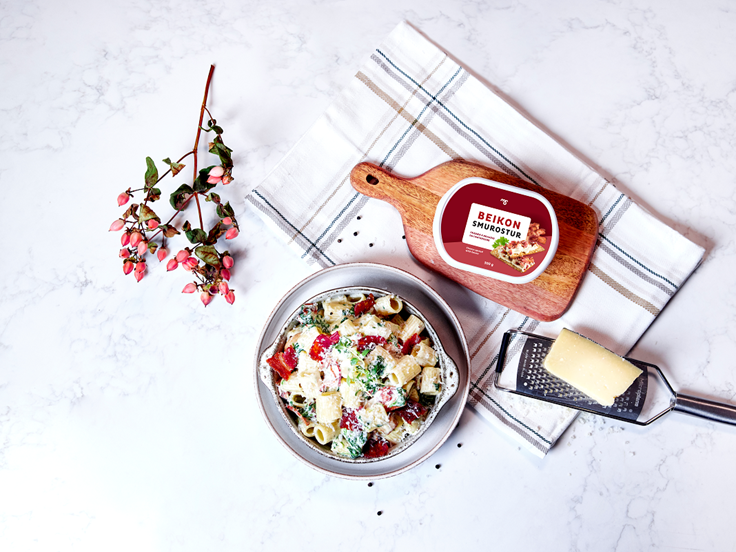 Miðvikudagur – Pasta með beikonostasósu