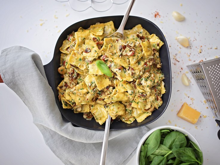 Miðvikudagur - Pasta með kjúklingi, beikoni og ostum