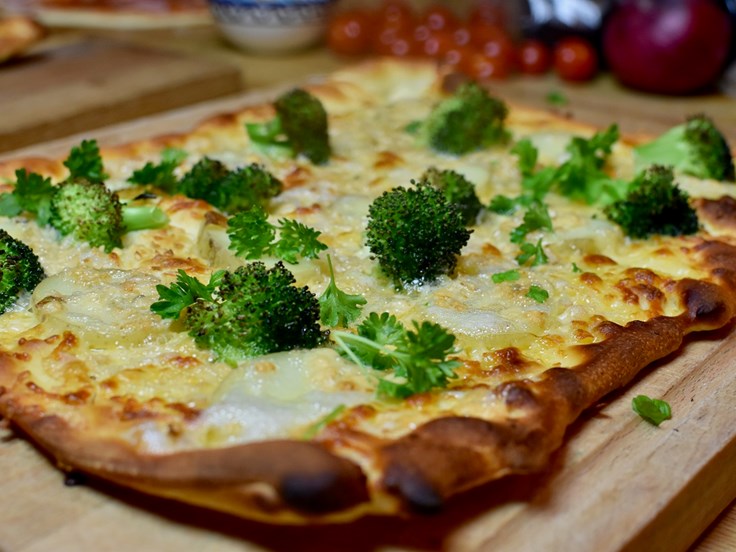 Föstudagur - Pizza með kartöflum og gráðaosti