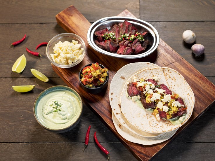 Miðvikudagur – Steikartaco með guacamole og mangósalsa