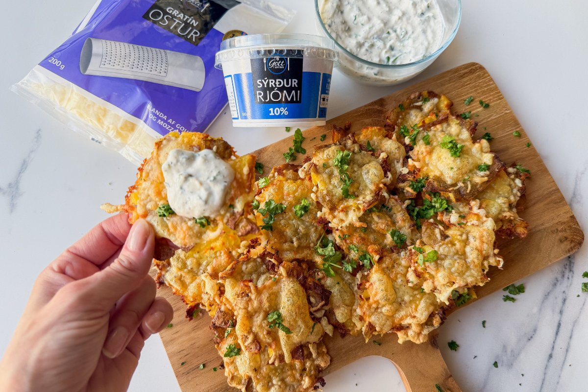 Stökkar kartöflur með sósu