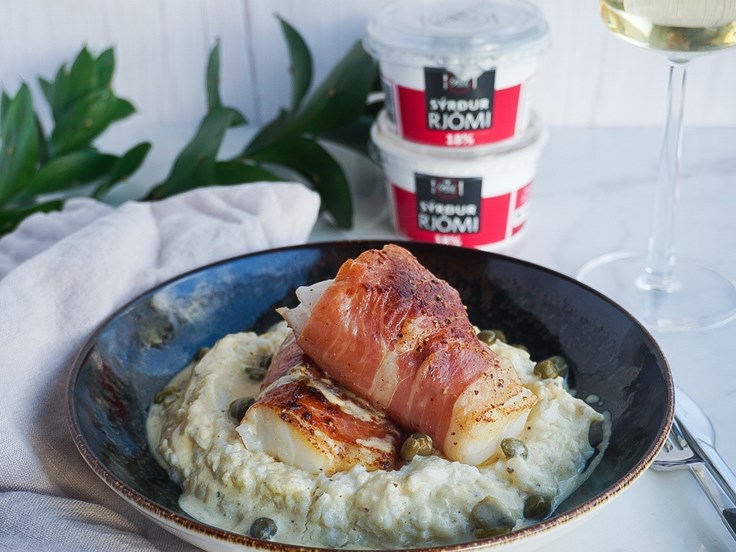 Mánudagur – Þorskhnakkar með parmaskinku og hvítvínsrjómasósu