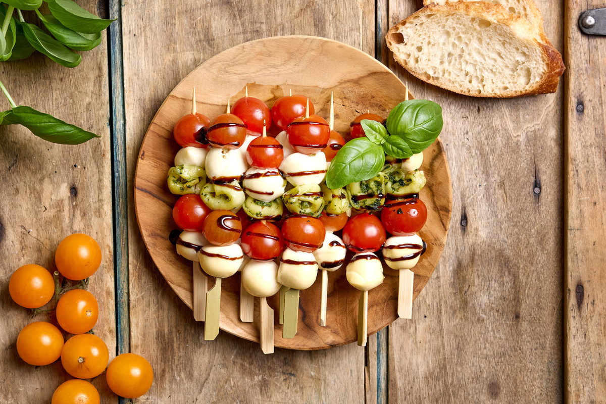 Tortellini spjót með mozzarella kúlum