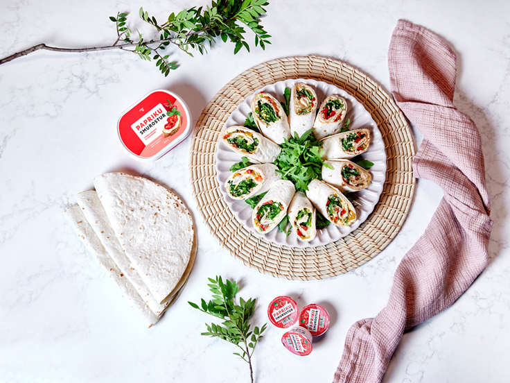 Þriðjudagur – Grænmetisvefjur með paprikusmurosti