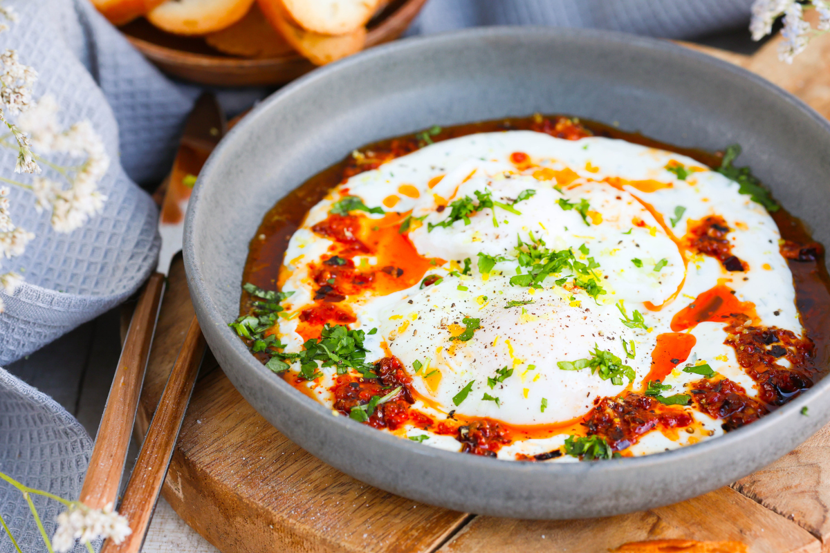 Tyrknesk egg með grískri jógúrt